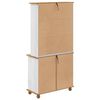 vidaXL Hutch ASKIM Weiß 91 x 40 x 184 cm Massives Kiefernholz