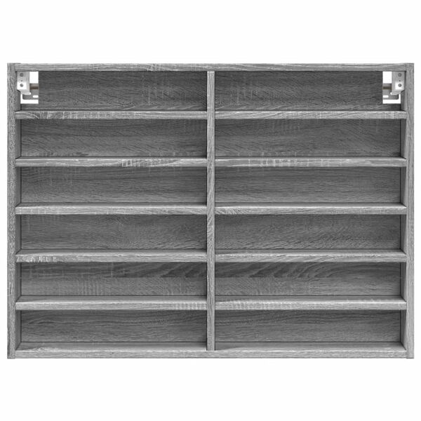 vidaXL Vitrinenschrank Grau Sonoma 80x8,5x58 cm Holzwerkstoff