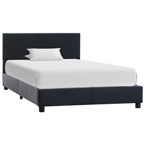 vidaXL Bettgestell Schwarz Kunstleder 90x200 cm