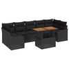 vidaXL Garten-Sofa-Set mit Speicher 8 pcs Schwarz Poly Rattan