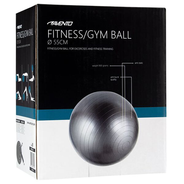 Avento Fitness-/Gymnastikball Durchm. 55 cm Silbern