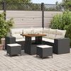 vidaXL Gartensofa-set mit Kissen 8 pcs Schwarz Poly-Rattan
