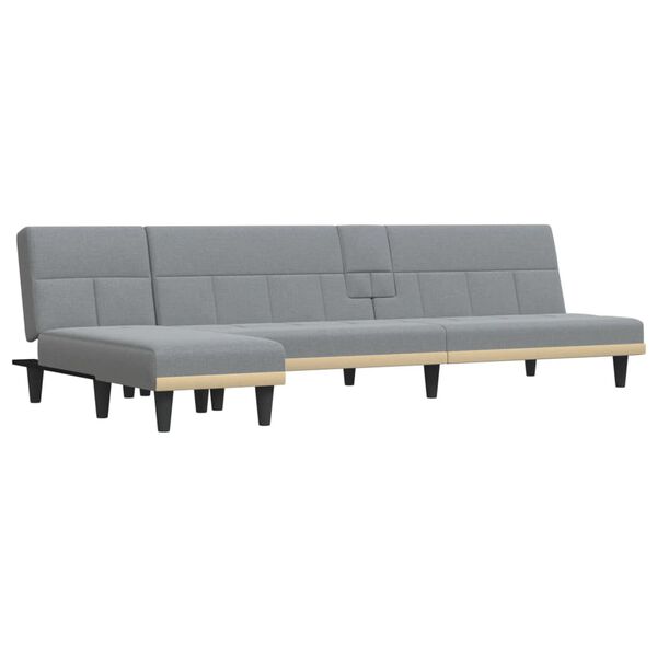 vidaXL Schlafsofa in L-Form Hellgrau 255x140x70 cm Stoff