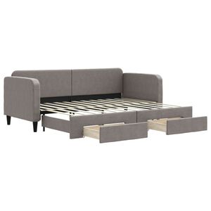 vidaXL Tagesbett Ausziehbar mit Schubladen Taupe 80x200 cm Stoff