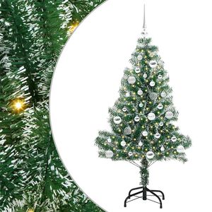 vidaXL K&uuml;nstlicher Weihnachtsbaum beschneit mit LED Licht 150 cm