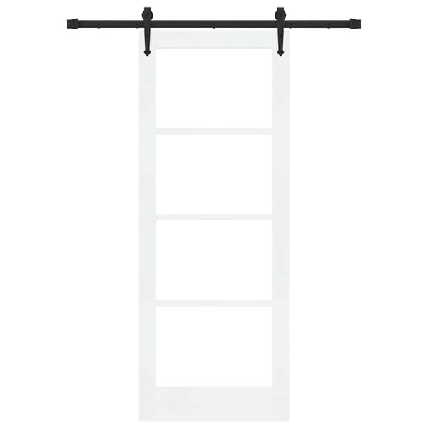 vidaXL Schiebetür ORKDAL Weiß 78 x 202 cm Massivholz Kiefer und Glas