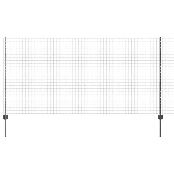 vidaXL Zaun mit Pfosten Grau 1,2 x 10 m Stahl und PVC