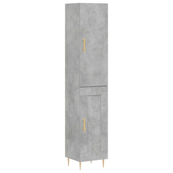 vidaXL Highboard Betongrau 34,5x34x180 cm Holzwerkstoff