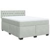 vidaXL Boxspringbett mit Matratze Hellgrau 160x200 cm Samt