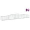 vidaXL Gabionen mit Hochbogen 2 Stk. 400x50x40/60cm Verzinktes Eisen
