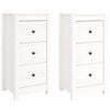 vidaXL Sideboards 2 Stk. Wei&szlig; 40x35x80 cm Massivholz Kiefer
