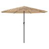 vidaXL Sonnenschirm mit LED und Stahlmast Braun 388x388x248 cm
