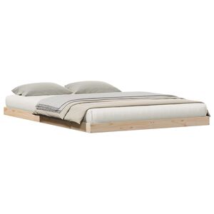 vidaXL Bodenbettrahmen Natur 140 x 210 cm Massives Kiefernholz