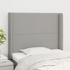 vidaXL Kopfteil mit Ohren Hellgrau 93x16x118/128 cm Stoff