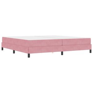vidaXL Boxspringbett mit Matratze Rosa 200 x 200 cm Stoff