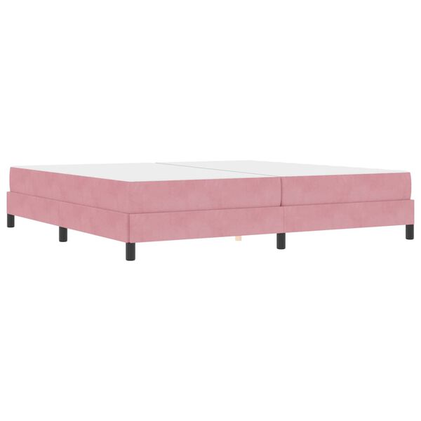 vidaXL Boxspringbett mit Matratze Rosa 200 x 200 cm Stoff