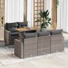 vidaXL 6-tlg. Garten-Sofagarnitur mit Kissen Grau Poly Rattan