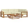 vidaXL Outdoor-Sofagarnitur mit Kissen 5 pcs Natur und Creme
