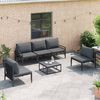 vidaXL Gartensofa-set mit Kissen 6 pcs Schwarz Stahl
