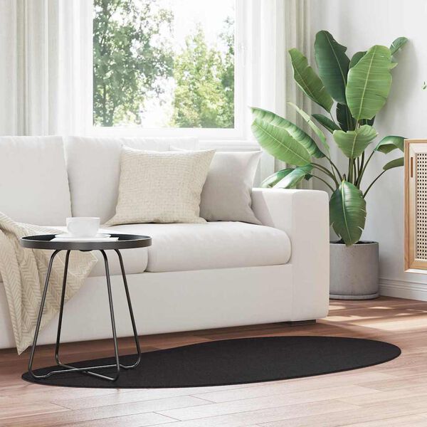 vidaXL Teppich Schwarz 80 x 150 cm Polyester