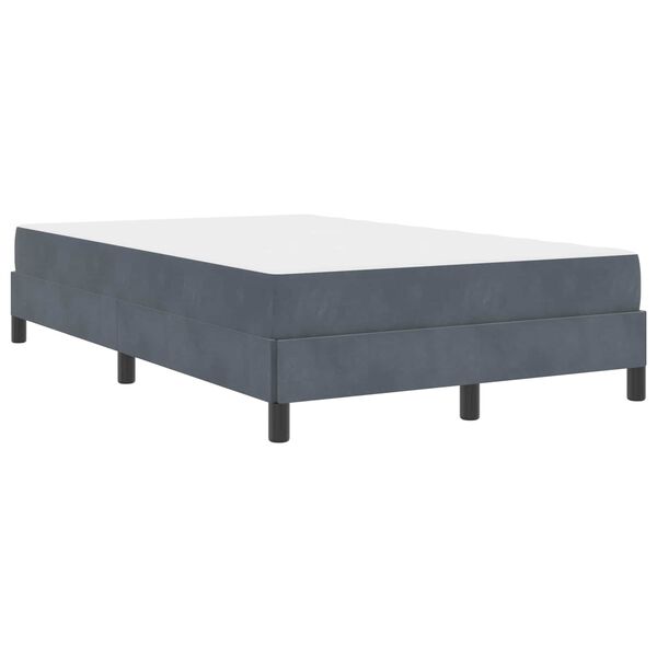 vidaXL Boxspringbett mit Matratze Dunkelgrau 120 x 190 cm Stoff
