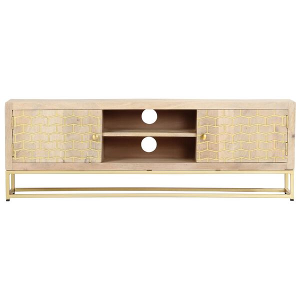 vidaXL TV-Schrank Golden 120x30x40 cm Massivholz Mango