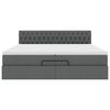 vidaXL Ottoman-Bett mit Matratzen & LEDs Dunkelgrau 200x200 cm Stoff
