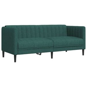 vidaXL Sofa 2-Sitzer Dunkelgr&uuml;n Stoff