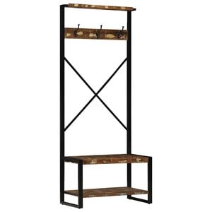 vidaXL Kleiderst&auml;nder Mehrfarbig 80x40x190 cm Altholz Massivholz