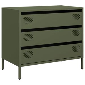 vidaXL Sideboard Olivgr&uuml;n 68x39x58,5 cm Kaltgewalzter Stahl