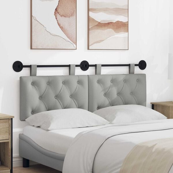 vidaXL H&auml;ngevorderseite Wandmontiert Wolkengrau 150 x 55 x 7 cm Stoff