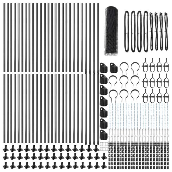 vidaXL Zaunpfosten Grau 100 x 0,8 m (13 mm Maschenweite) Stahl und PVC