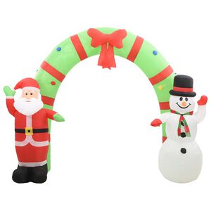 vidaXL Aufblasbarer Weihnachtsmann und Schneemann Deko Bogen LED 223cm