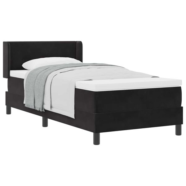 vidaXL Boxspringbett mit Matratze Schwarz 200 x 80 cm Samt