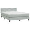 vidaXL Boxspringbett mit Matratze Hellgrau 140x210 cm Samt