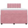 vidaXL Boxspringbett mit Matratze Rosa 120x190 cm Samt