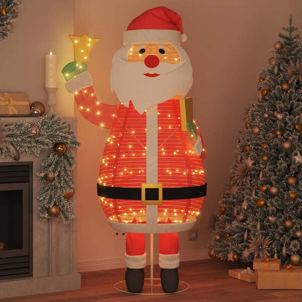 vidaXL Weihnachtsmann mit 200 LEDs Warmes Weiß 100 x 180 cm Stoff