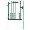 vidaXL Zauntor mit Spitzen Stahl 100x125 cm Grün