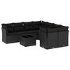 vidaXL 9-tlg. Garten-Sofagarnitur mit Kissen Schwarz Poly Rattan