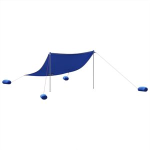 vidaXL Strand-Schattenzelt mit Sands&auml;cken Blau 304x300 cm