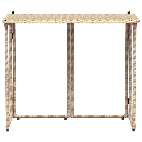 vidaXL Gartentisch Klappbar Beige 90x51x75 cm Poly Rattan