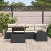 vidaXL Garten-Sofa-Set mit Kissen 6 pcs Schwarz und Creme