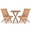 vidaXL 3-tlg. Garten-Essgruppe Massivholz Teak