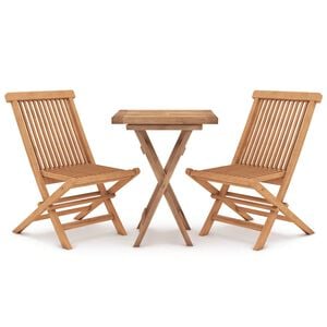 vidaXL 3-tlg. Garten-Essgruppe Massivholz Teak