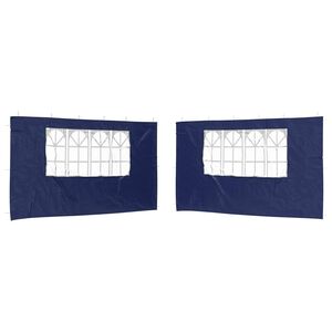 vidaXL Party Zelt Seitenteil 2 pcs 400 x 195 cm Blau PE und Stahl