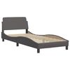 vidaXL Bett "Viana" mit Matratze Grau 80x200 cm Kunstleder
