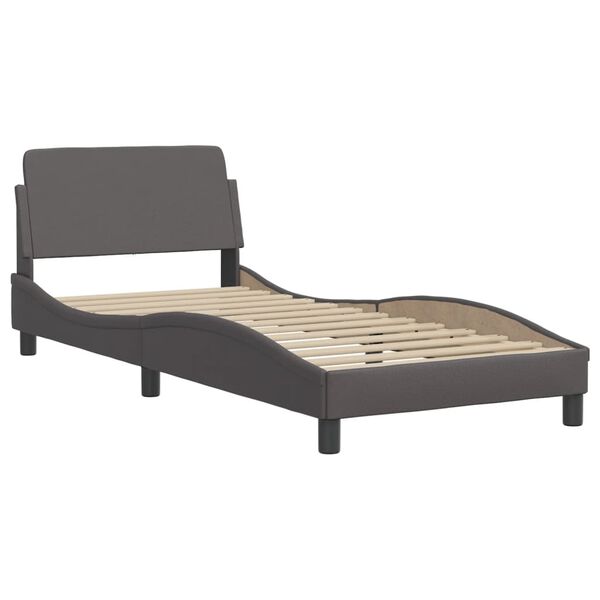 vidaXL Bett "Viana" mit Matratze Grau 80x200 cm Kunstleder