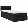 vidaXL Ottoman-Bett mit Matratze & LEDs Schwarz 90x190 cm Stoff