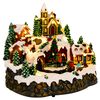 vidaXL Weihnachtsdorf mit Zug SALO 25,5 x 20 x 23 cm Harz Mehrfarbig