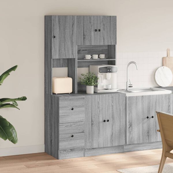 vidaXL K&uuml;chenschrank Grau Sonoma 95x50x180 cm Holzwerkstoff